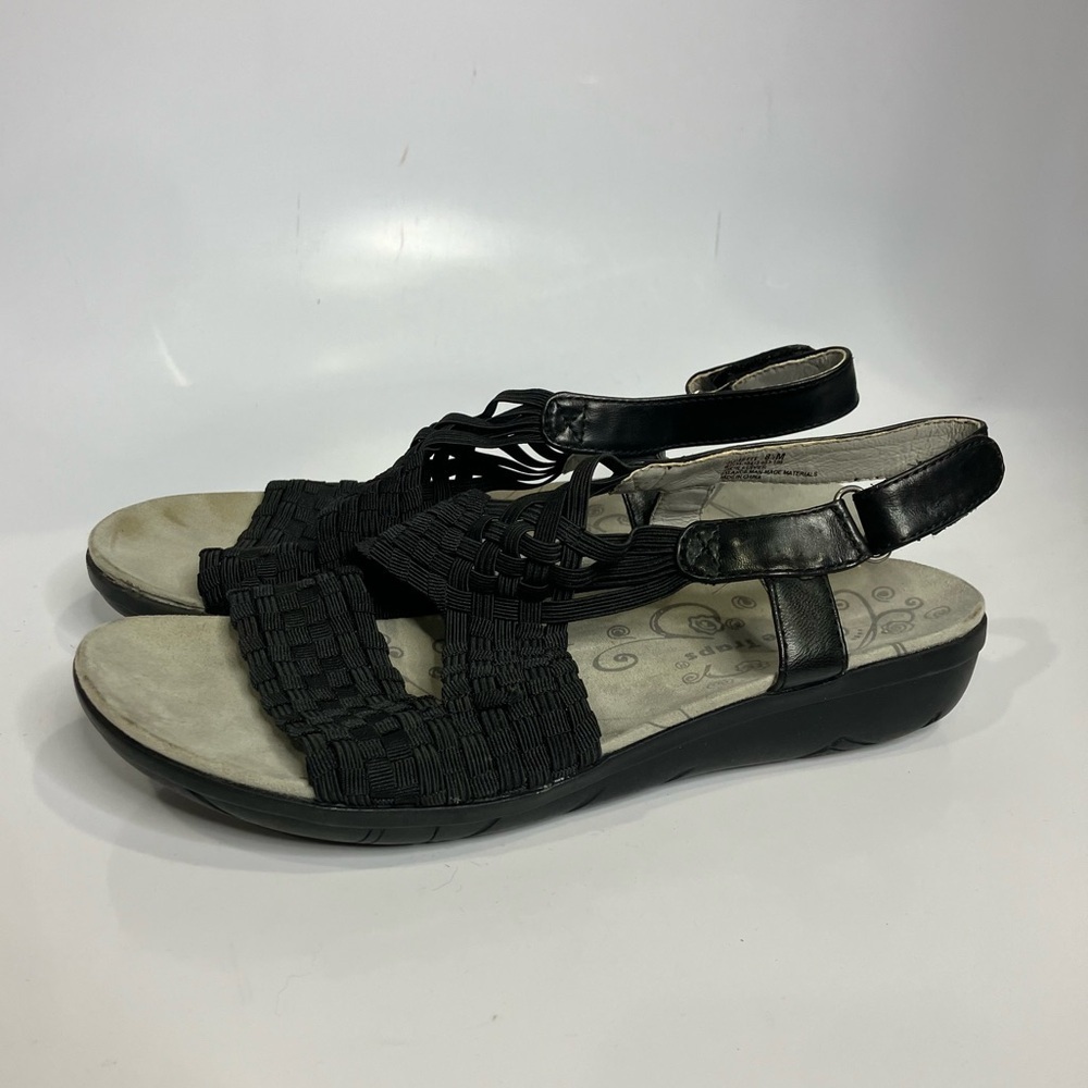 Bare Traps Juliette black faux leather‎ sandals size 8.5